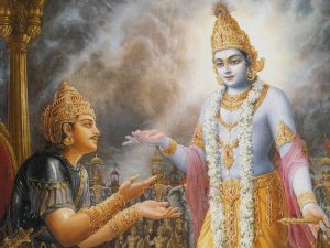 Krishna speaks to Arjuna